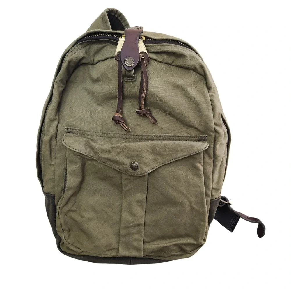 Filson Journeyman Backpack Otter Green Tin Cloth Rugged Twill Made in USA 70307